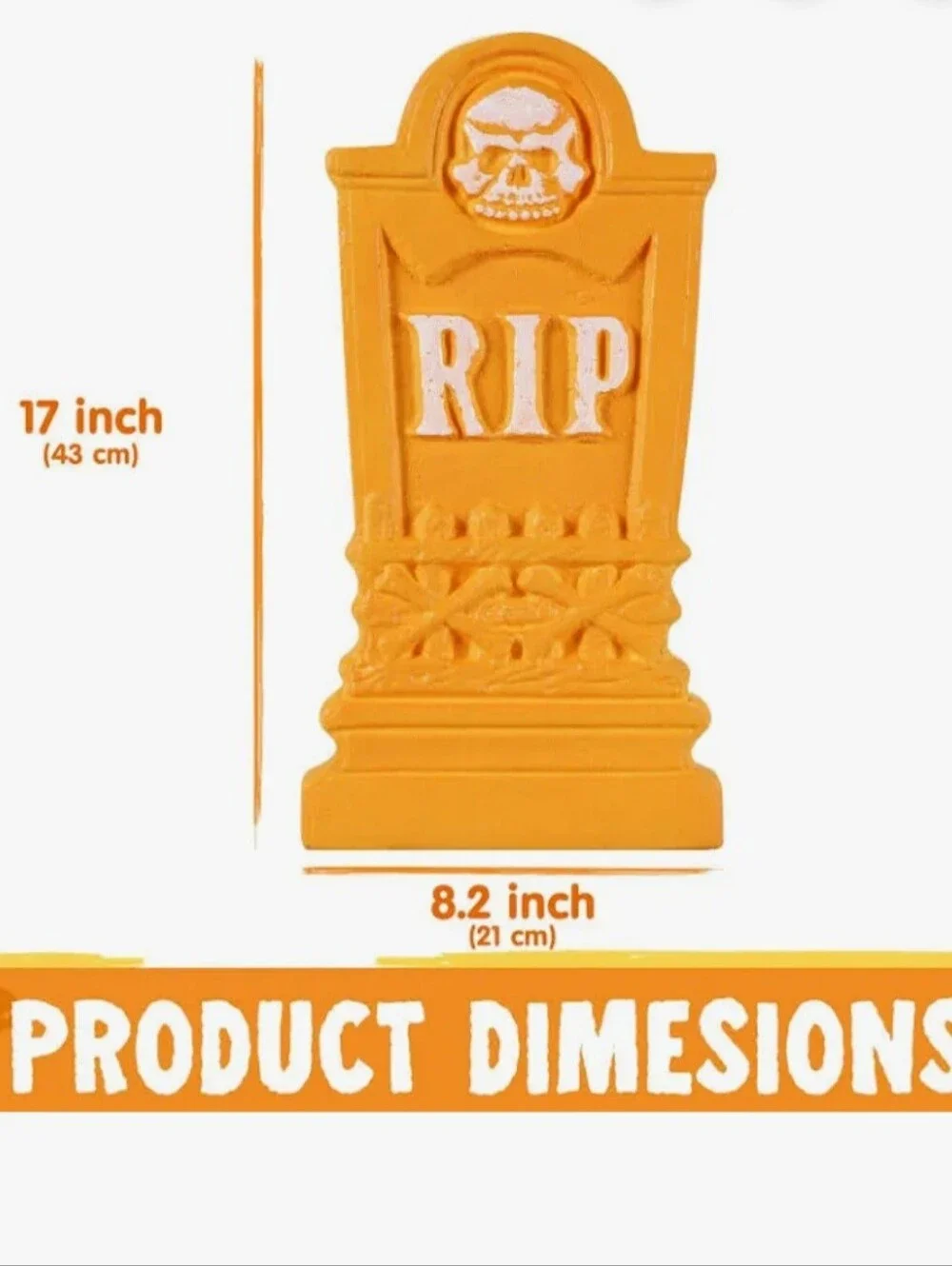 Halloween RIP Tombstone Yard Decor - Pink & Orange JOYIN 17” Halloween Foam